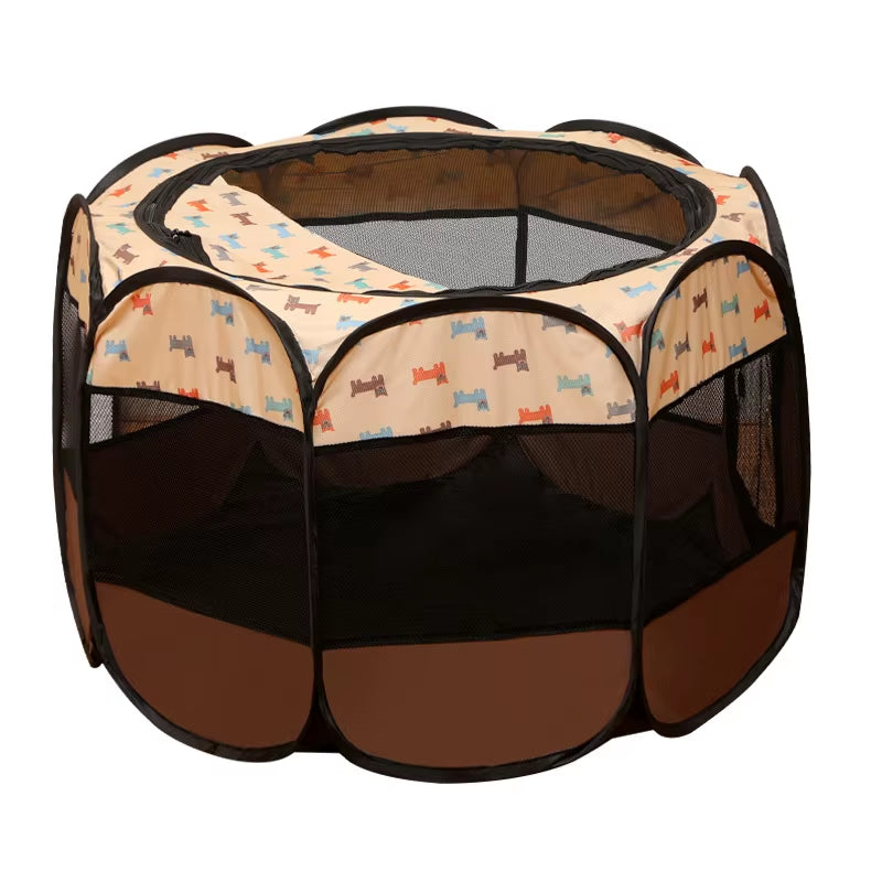 Octagonal Pet Tent Foldable Portable Oxford Cloth Cat and Dog Nest Outdoor Easy Operation Large Dog Cages Cat Fences