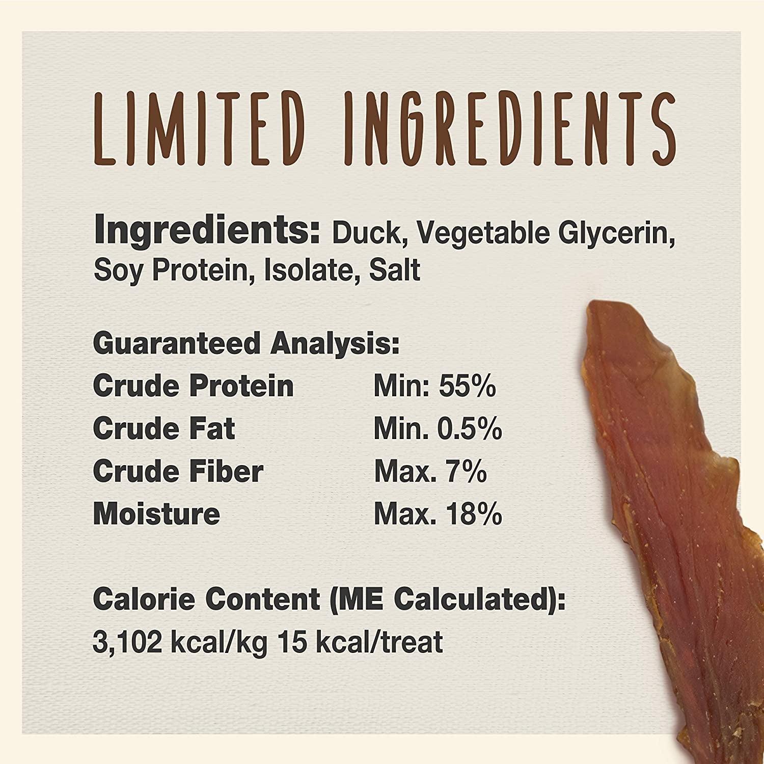 Gourmet Duck Breast Jerky Dog Treats, Healthy, Long-Lasting High-Protein Training Treats for Small & Large Dogs, 14 Oz.