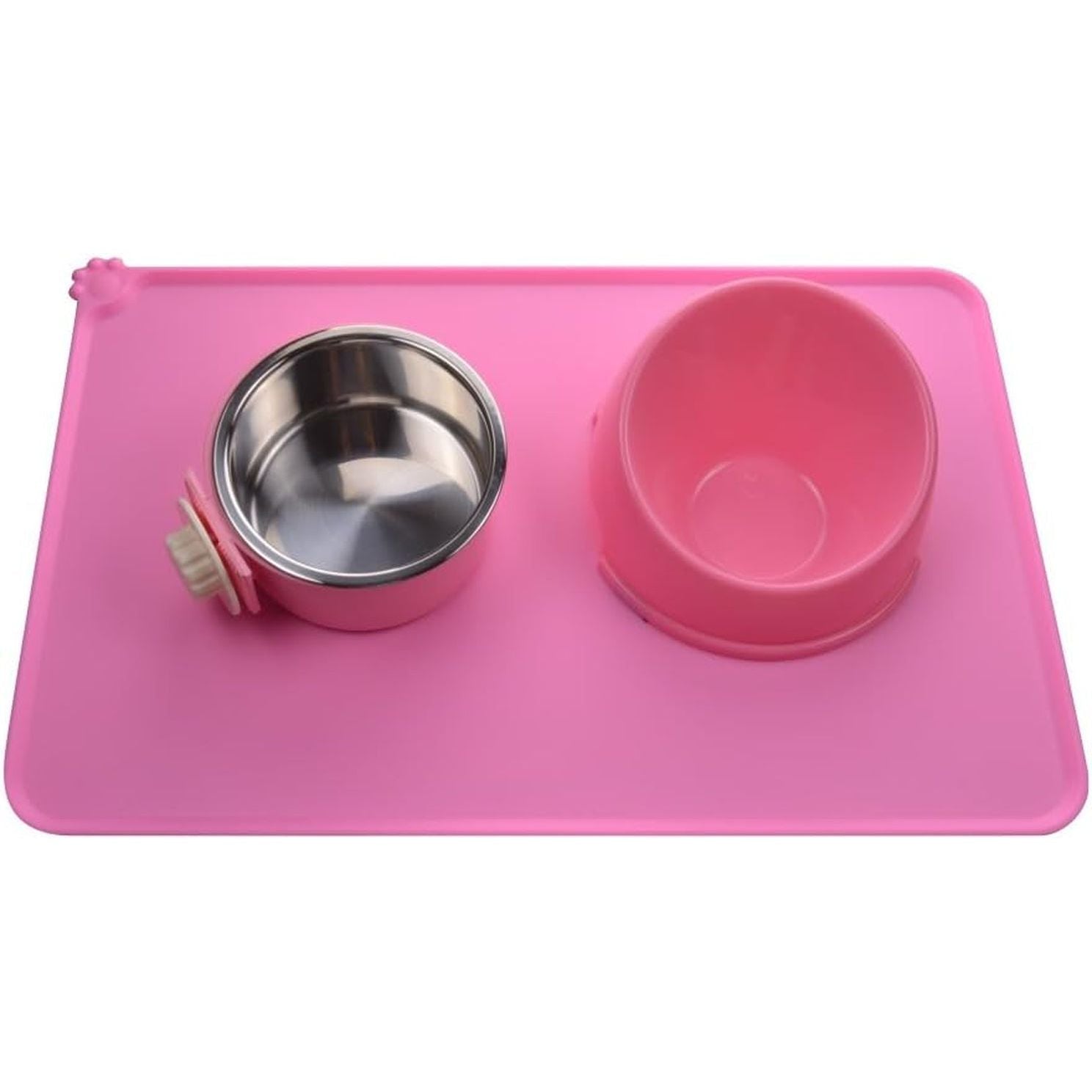 Dog Food Mat, Silicone Dog Cat Bowl Mat, Non Slip Pet Feeding Mat Waterproof Dog Placemat for Small Animals (18.5