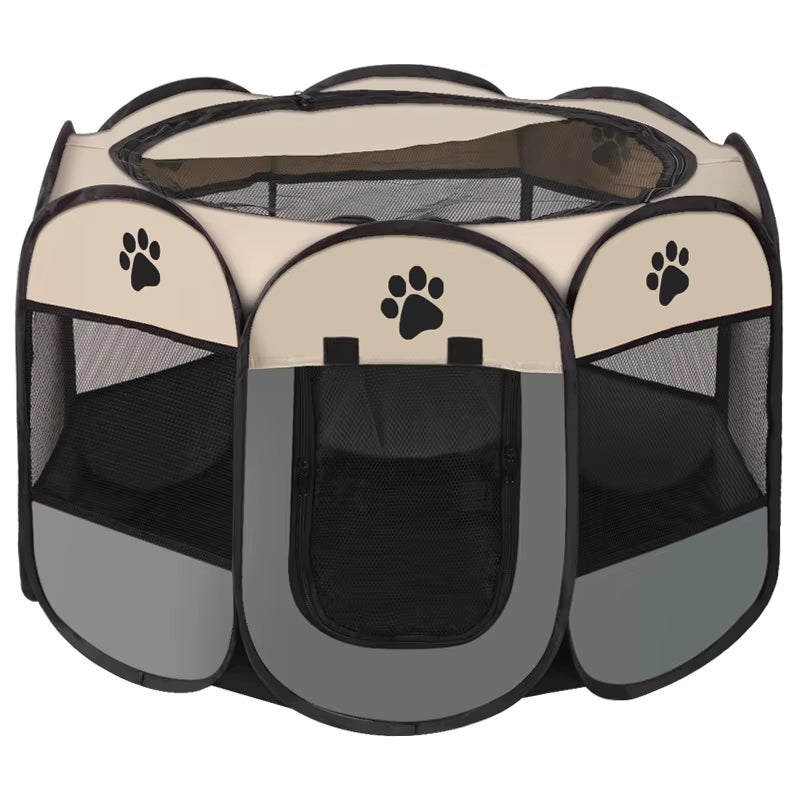Octagonal Pet Tent Foldable Portable Oxford Cloth Cat and Dog Nest Outdoor Easy Operation Large Dog Cages Cat Fences