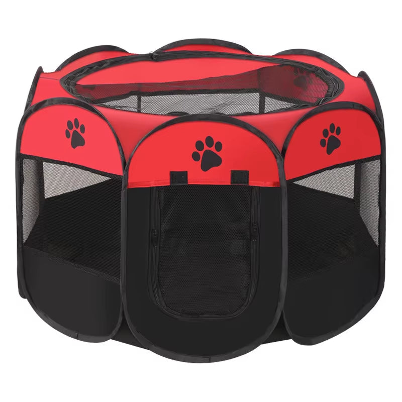 Octagonal Pet Tent Foldable Portable Oxford Cloth Cat and Dog Nest Outdoor Easy Operation Large Dog Cages Cat Fences