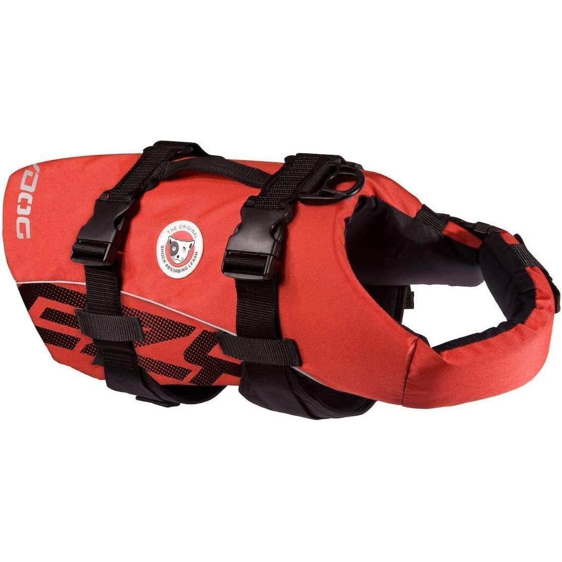 DFD Dog Life Jacket - Adjustable Swimming Safety Vest with Reflective Trim & Durable Grab Handle - 50% More Flotation Material - Small, Red