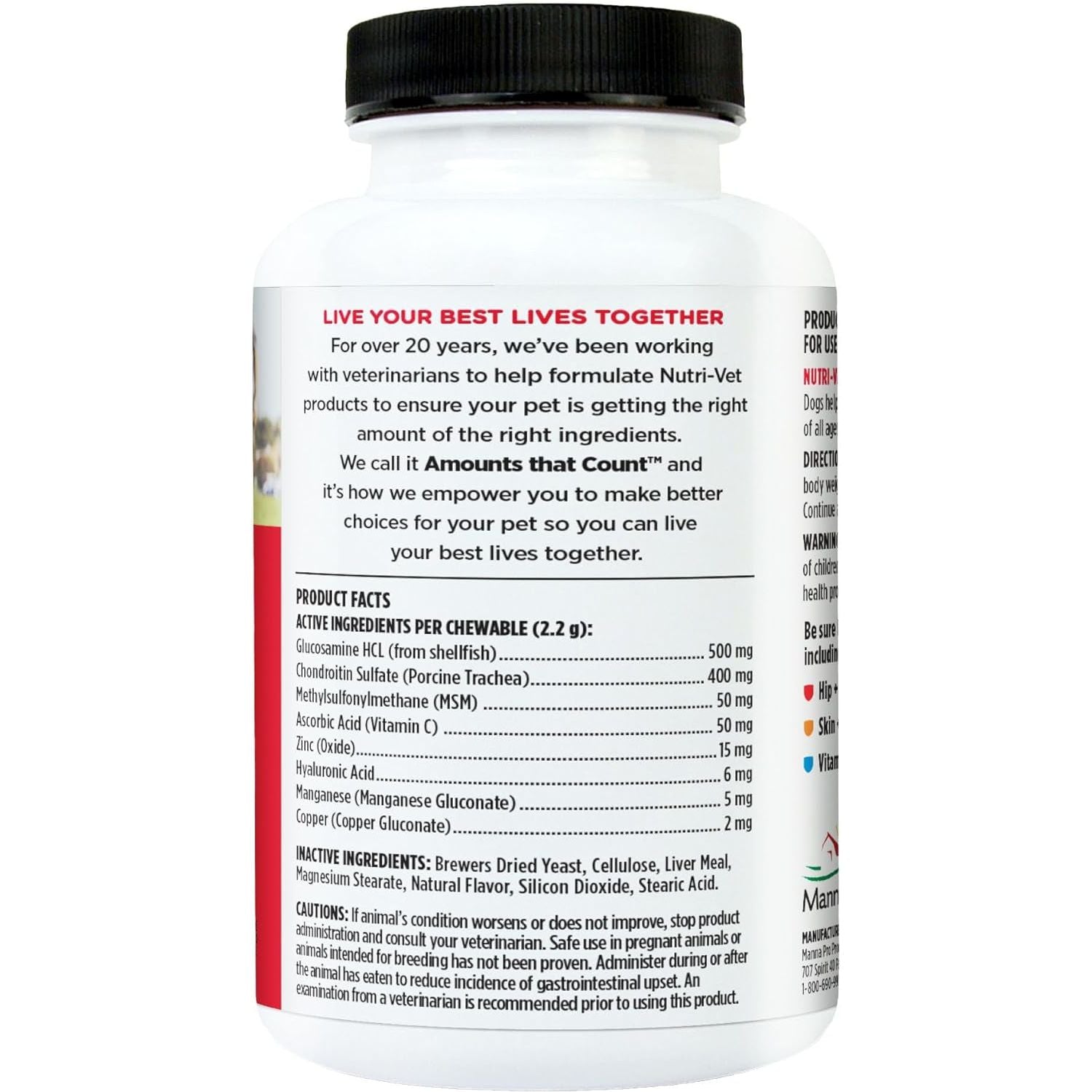 Advanced Strength Hip & Joint Chewable Dog Supplements - Formulated with Glucosamine & Chondroitin to Support Dog Cartilage & Mobility - 300 Tablets