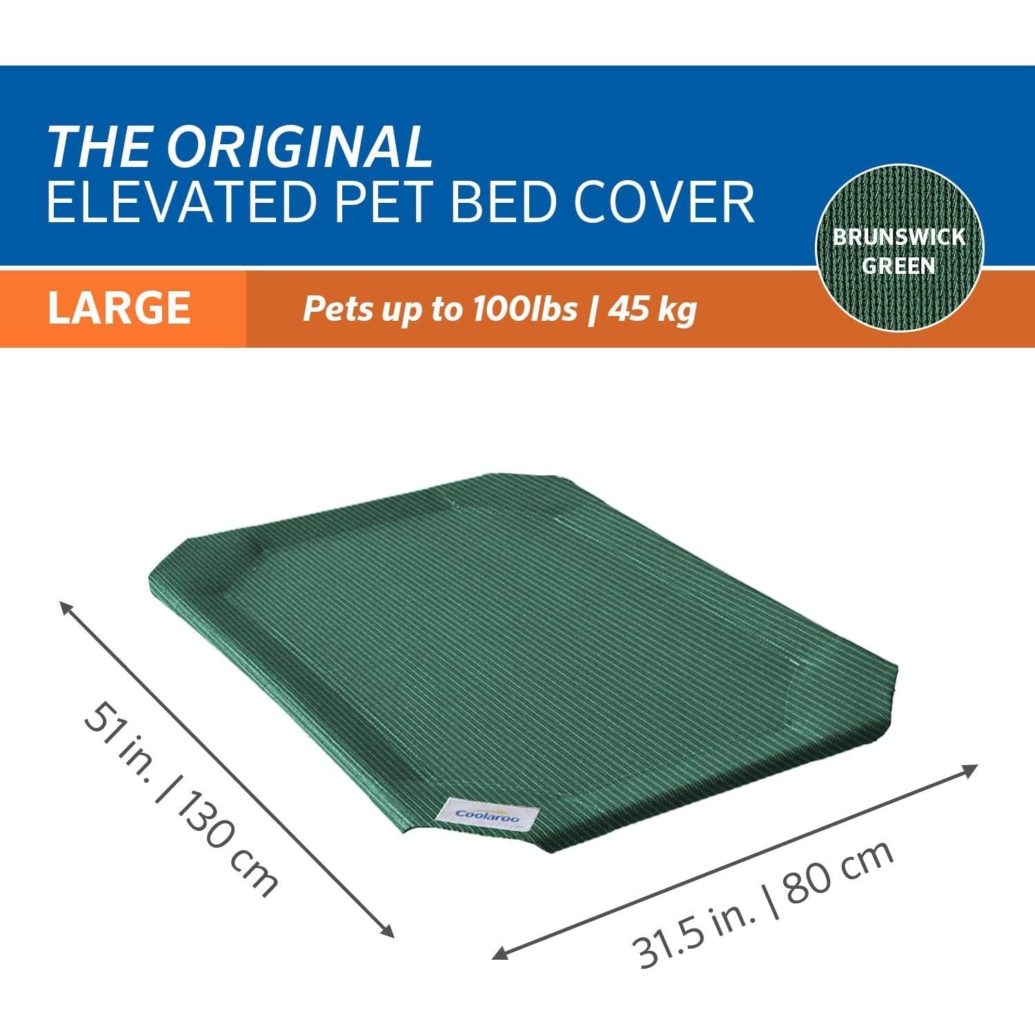 Original Pet Bed Replacement Cover - Brunswick Green - Large (43.5