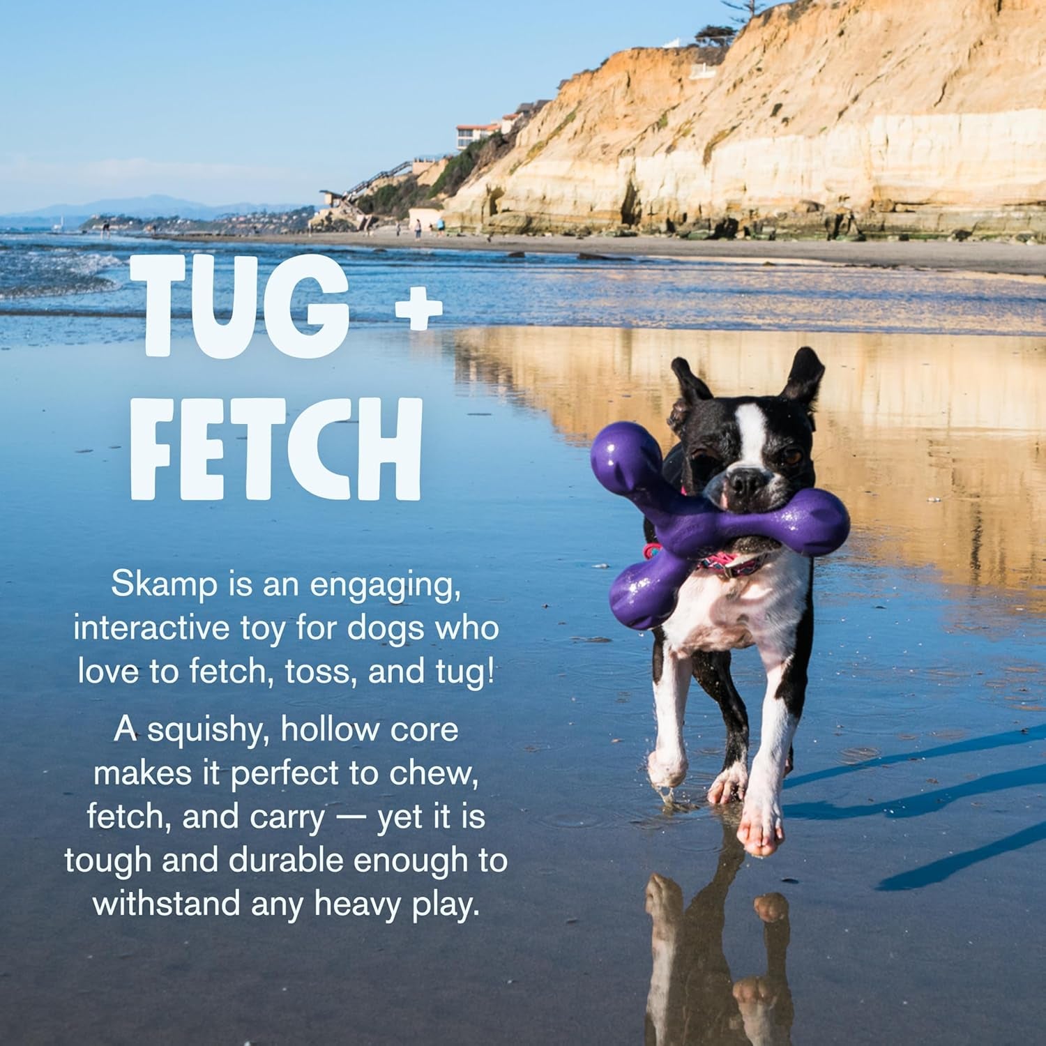 Zogoflex Air Skamp Tug-Of-War Stick Dog Chew Toy – Hollow, Squishy Interactive Toy for Dogs, Puppies – for Chewing, Catch, Carry, Fetch, Dishwasher Safe, Latex-Free, Large 8.5