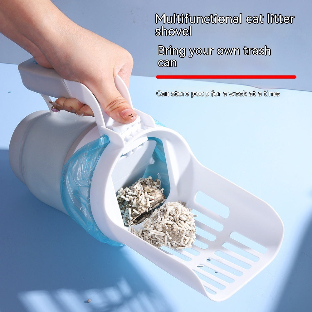 Upgrade Widen Cat Litter Shovel Scoop with Refill Bags Large Cat Litter Box Self Cleaning Cat Waste Bin System Pet Supplies Pet Products
