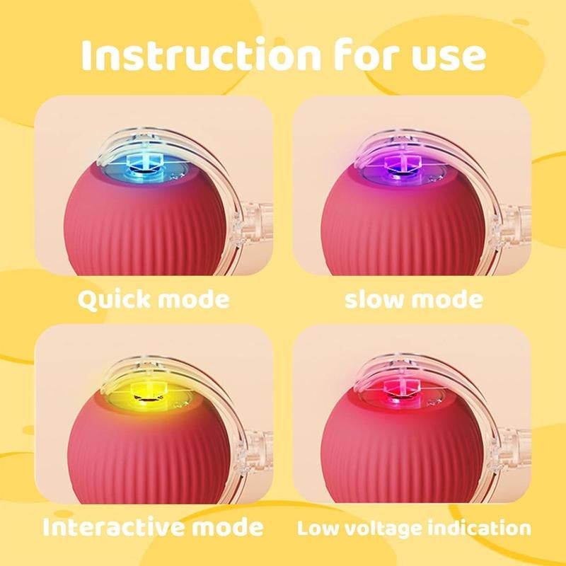 Electric Cat Toy Ball, Rechargeable Dog Ball Toy, Interactive Cat Teaser Toy, Automatic Rolling Ball Toy, Gift for Pets, Pet Supplies, Dog & Cat Accessories, Valentine'S Day Gift