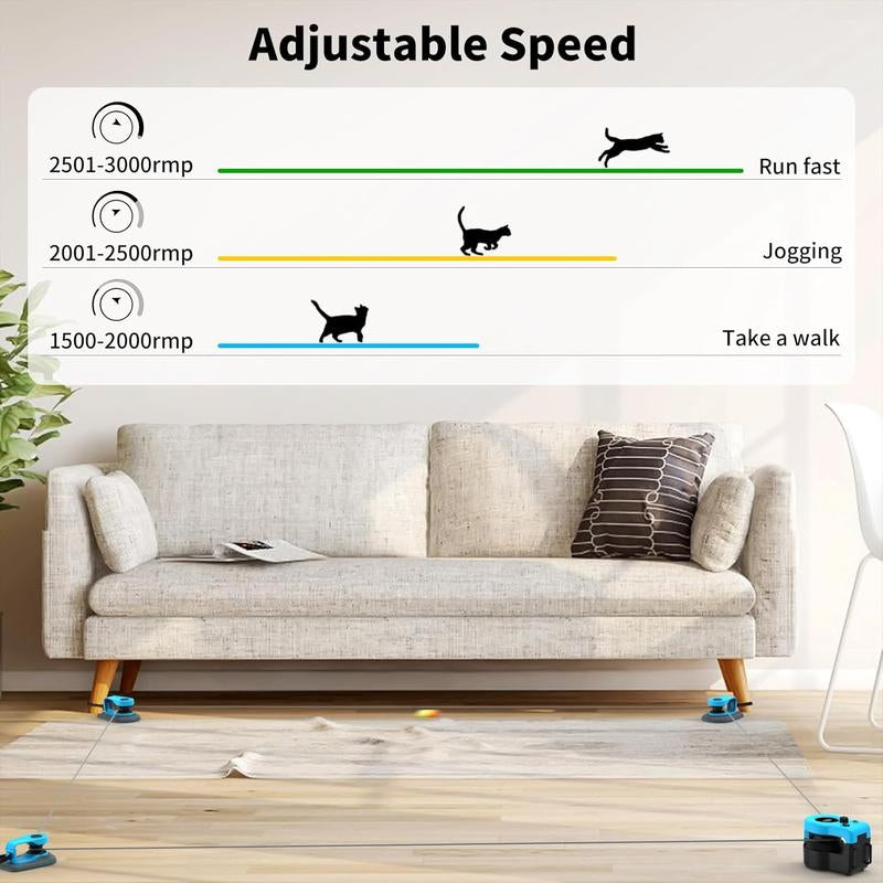 【2025 New Pet Toy】 Asfrost Cat Lure Coursing Machine, Free Hand Interactive Cat & Dog Toys for Indoor Pets, Auto/Remote Control DIY Treadmill for Active Kittens, Large Cats & Energetic Puppies, Running & Chasing Toys, Auto Interactive Pet Toy Cat Toys