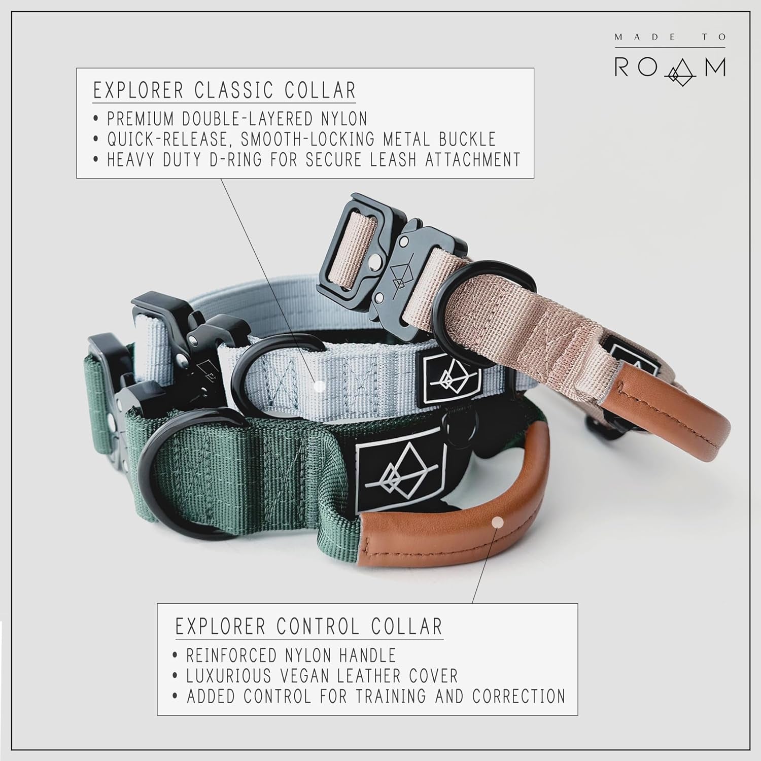 Made to  Premium Dog Collar - Adjustable Heavy Duty Nylon Collar with Quick-Release Metal Buckle (Oregon Haze, Classic Size 0)