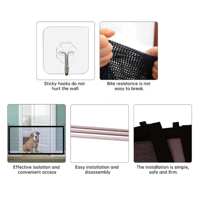 110X78Cm/180X78Cm Portable Pet Isolation Fences Dog Gate Ingenious Mesh Pet Gate Safety Dog Fences Indoor and Outdoor Pet Accessories