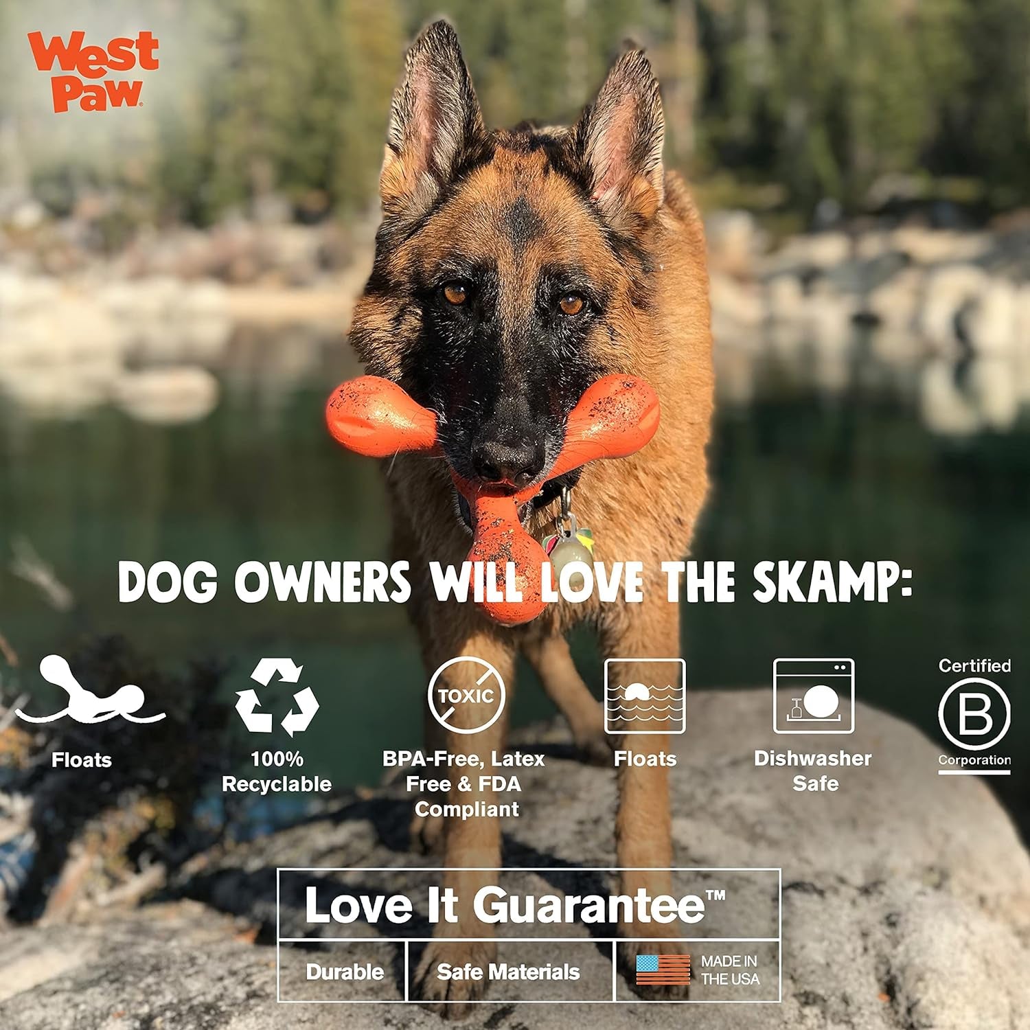 Zogoflex Air Skamp Tug-Of-War Stick Dog Chew Toy – Hollow, Squishy Interactive Toy for Dogs, Puppies – for Chewing, Catch, Carry, Fetch, Dishwasher Safe, Latex-Free, Large 8.5