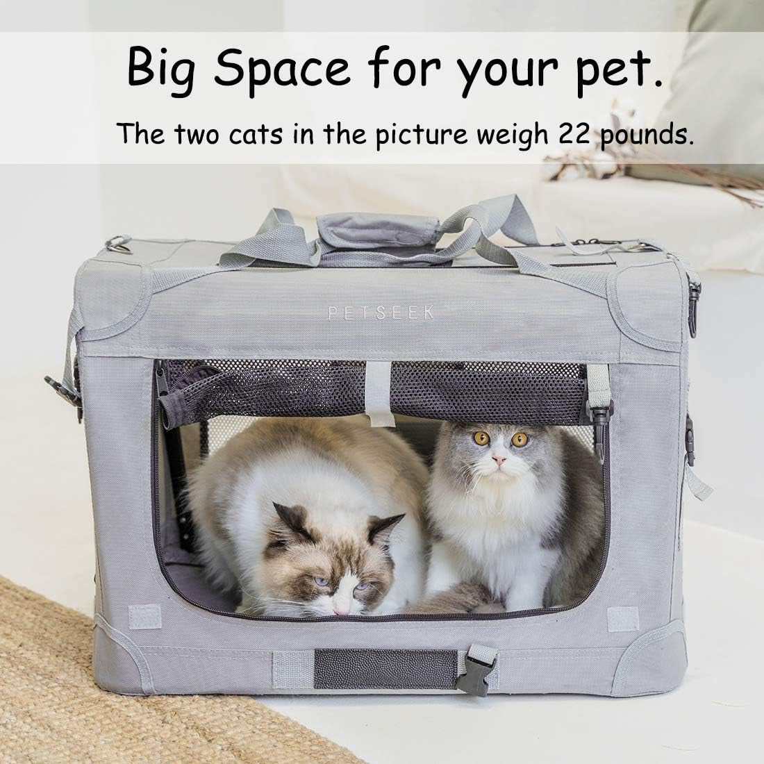 Extra Large Cat Carrier Soft Sided Folding Small Medium Dog Pet Carrier 24