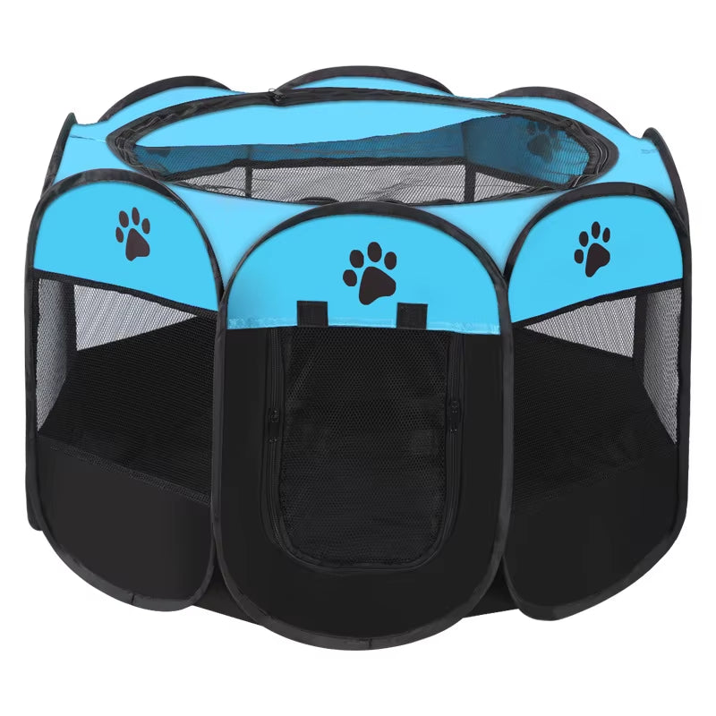 Octagonal Pet Tent Foldable Portable Oxford Cloth Cat and Dog Nest Outdoor Easy Operation Large Dog Cages Cat Fences