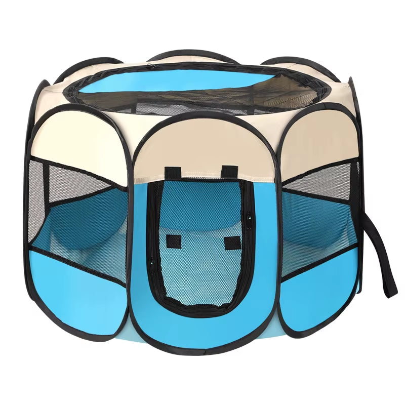 Octagonal Pet Tent Foldable Portable Oxford Cloth Cat and Dog Nest Outdoor Easy Operation Large Dog Cages Cat Fences