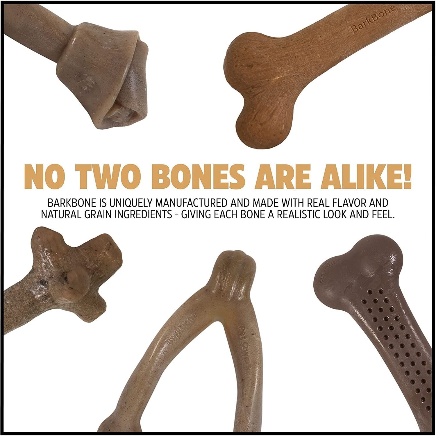Dinosaur Barkbone - Nylon Dog Bone for Aggressive Chewers - Bacon Flavor - 8.5