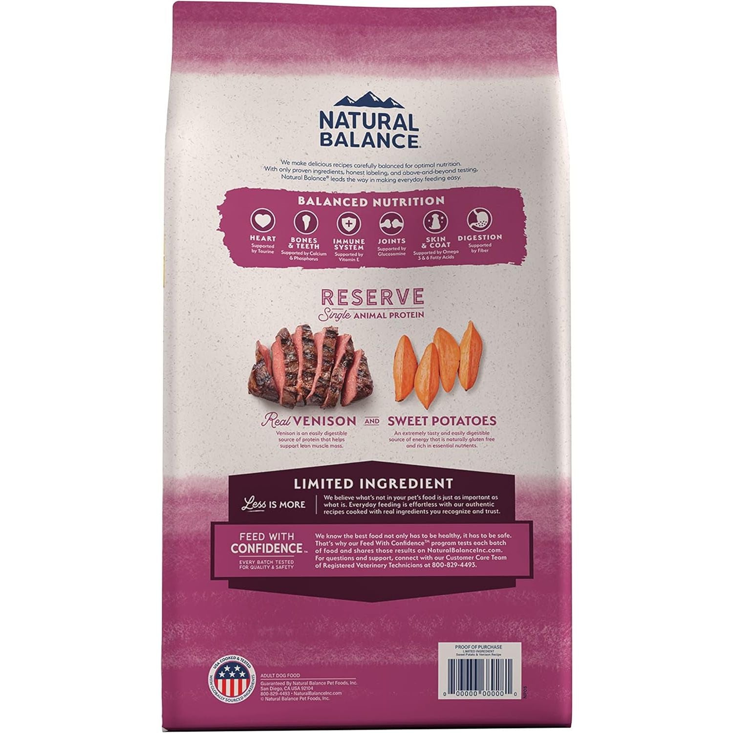 Limited Ingredient Adult Grain-Free Dry Dog Food, Reserve Sweet Potato & Venison Recipe, 4 Pound (Pack of 1)