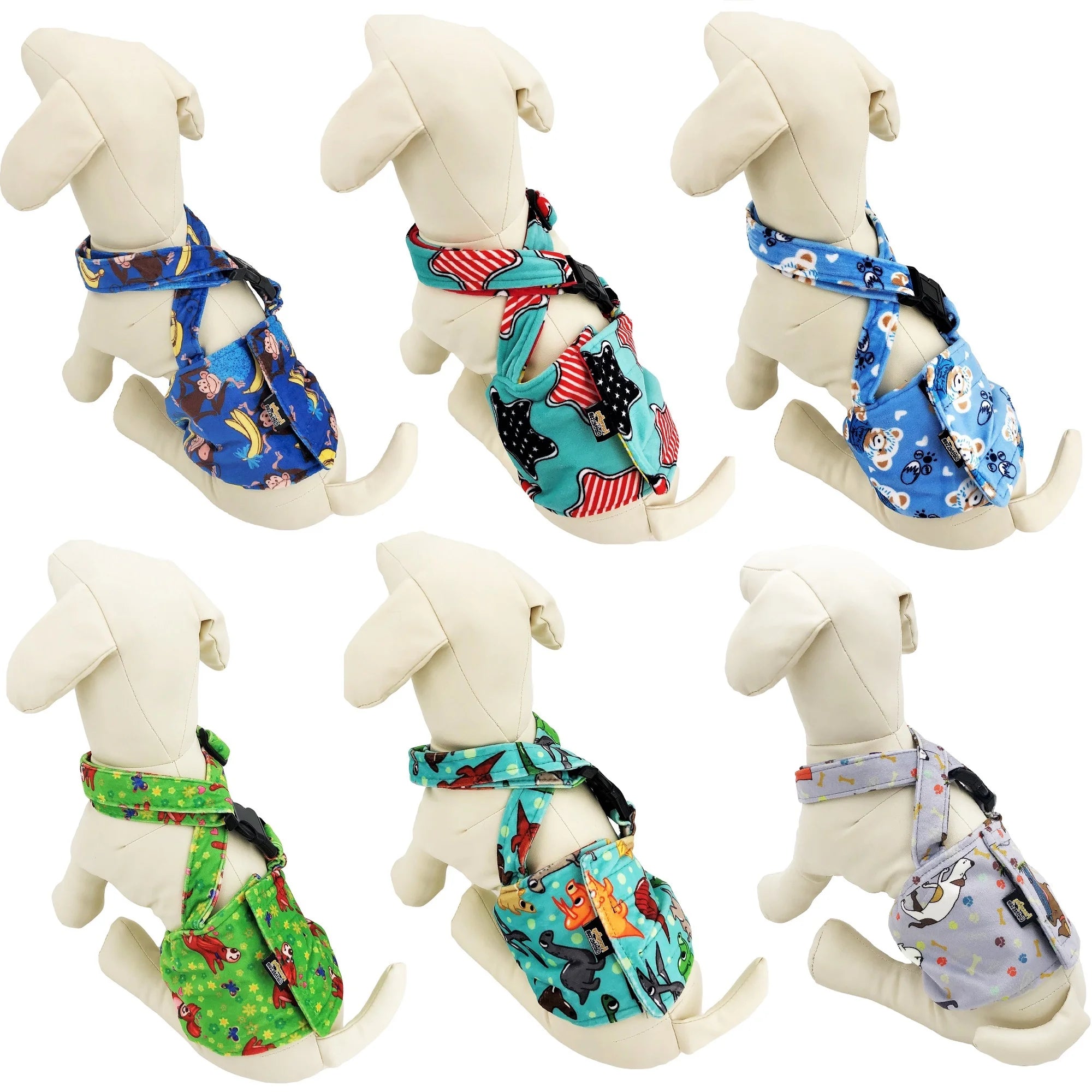 WASHABLE Dog Diaper for MALE Boy FLEECE Belly Band Reusable with SUSPENDER Size X-Small (Waist: 8
