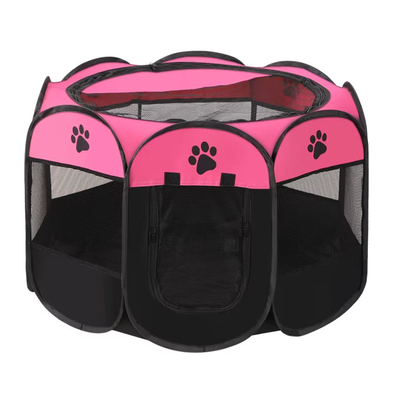 Octagonal Pet Tent Foldable Portable Oxford Cloth Cat and Dog Nest Outdoor Easy Operation Large Dog Cages Cat Fences