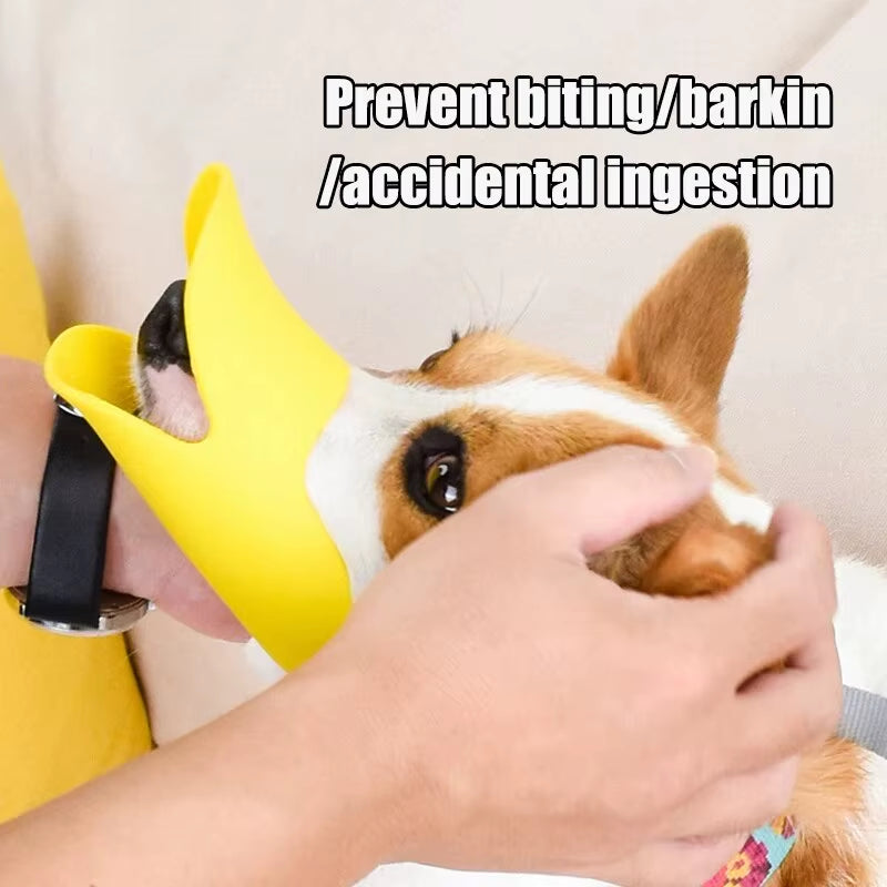 1PC Pet Muzzle Silicone Anti-Cute Duck Anti-Bite Training Adjustable Ring Pet Muzzle (Small, Medium, Large)