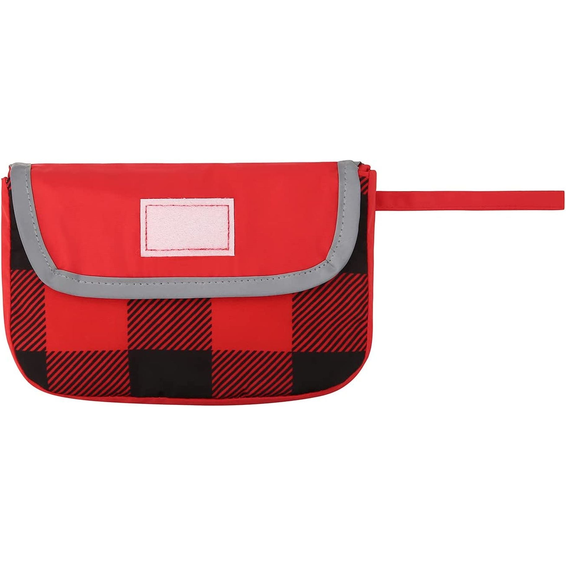 Reversible Dog Raincoat Hooded Slicker Poncho Rain Coat Jacket for Small Medium Large Dogs Buffalo Plaid Red - L
